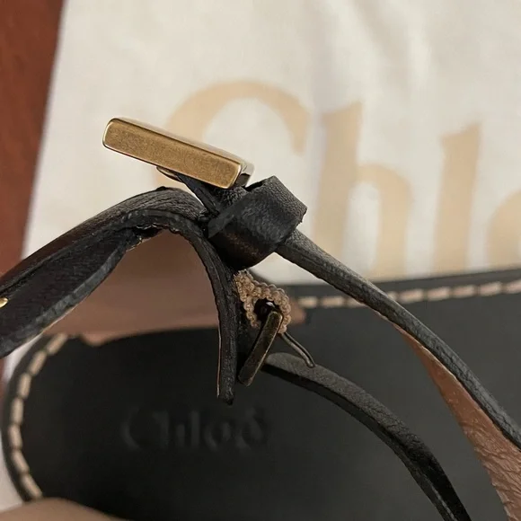 NEW CHLOE Suzanna Studded Leather Ankle Strap Sandals - - Picture 8 of 8